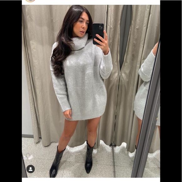 Zara Sweaters - Zara gray roll neck oversize sweater